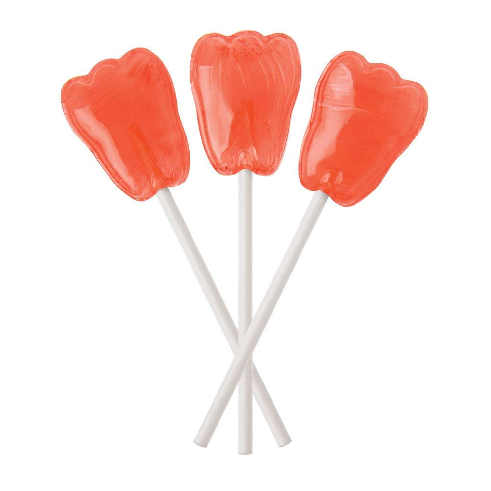 Close-up of Dr. John's Candies lollipop showing no added sugar and smooth flavor.