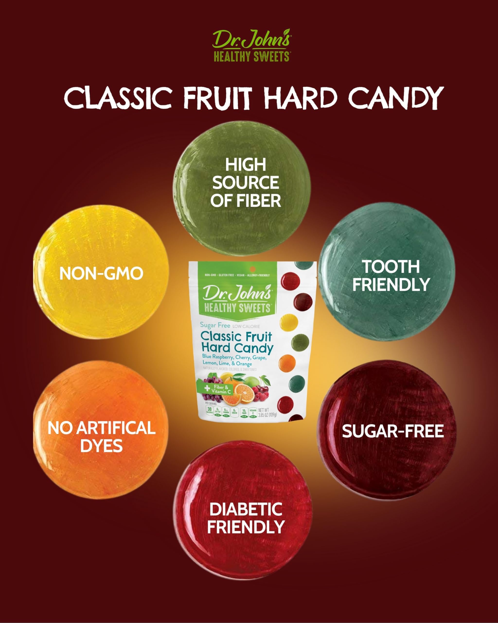 Dr. John's Healthy Sweets keto vegan gluten-free icons appealing to diverse diets