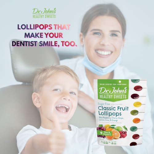 Dental-friendly design icon with Dr. John's sugar-free lollipops