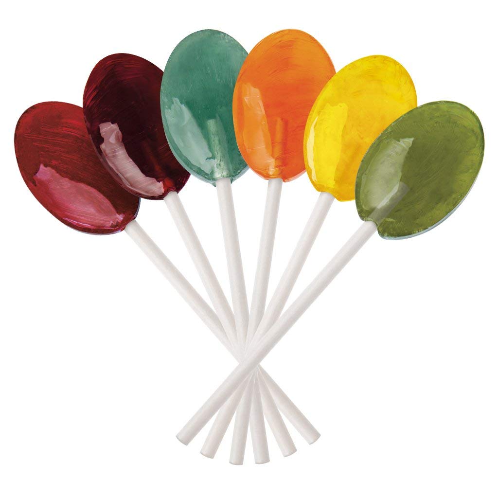 No artificial colors label on Dr. John's oval lollipops packaging