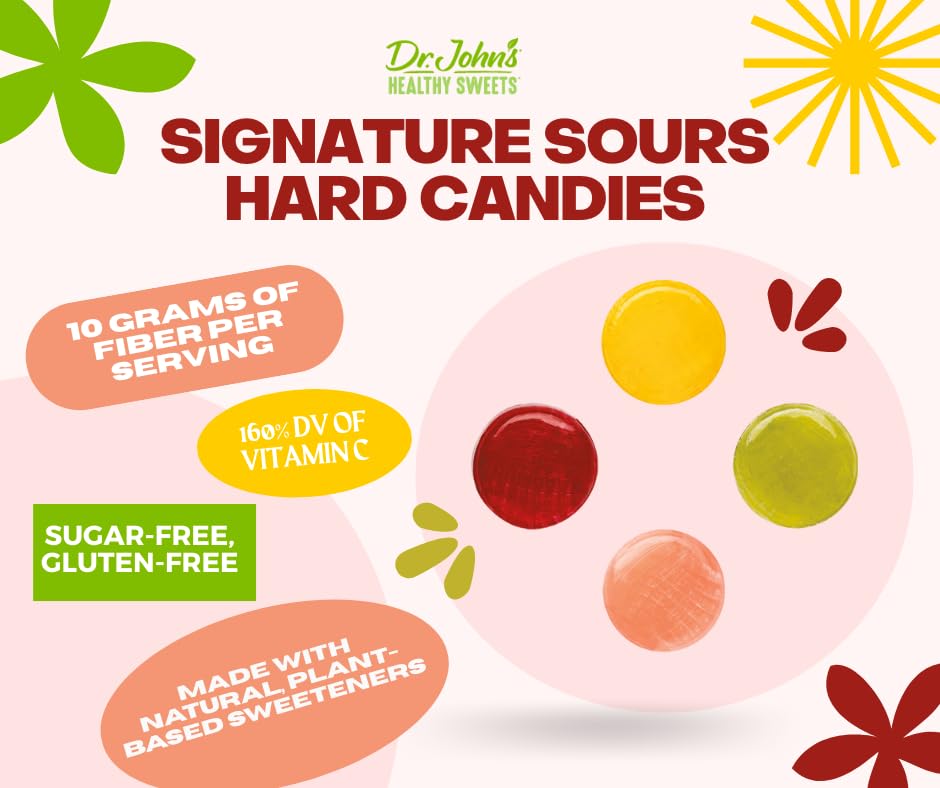 Signature Sour candies close-up with vibrant colors and zero sugar.