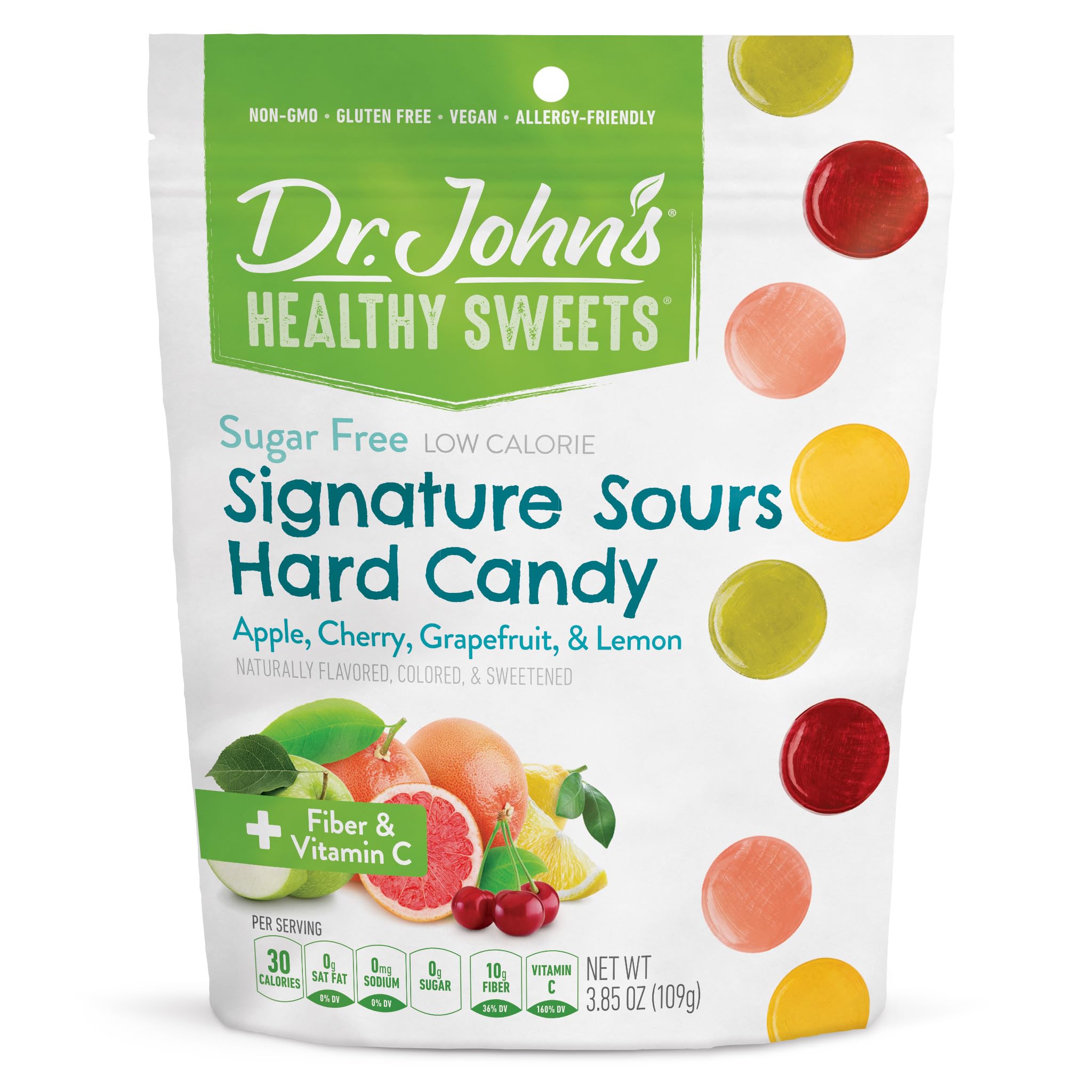 Dr. John's Signature Sours front-pack shows zero sugar for guilt-free snacking