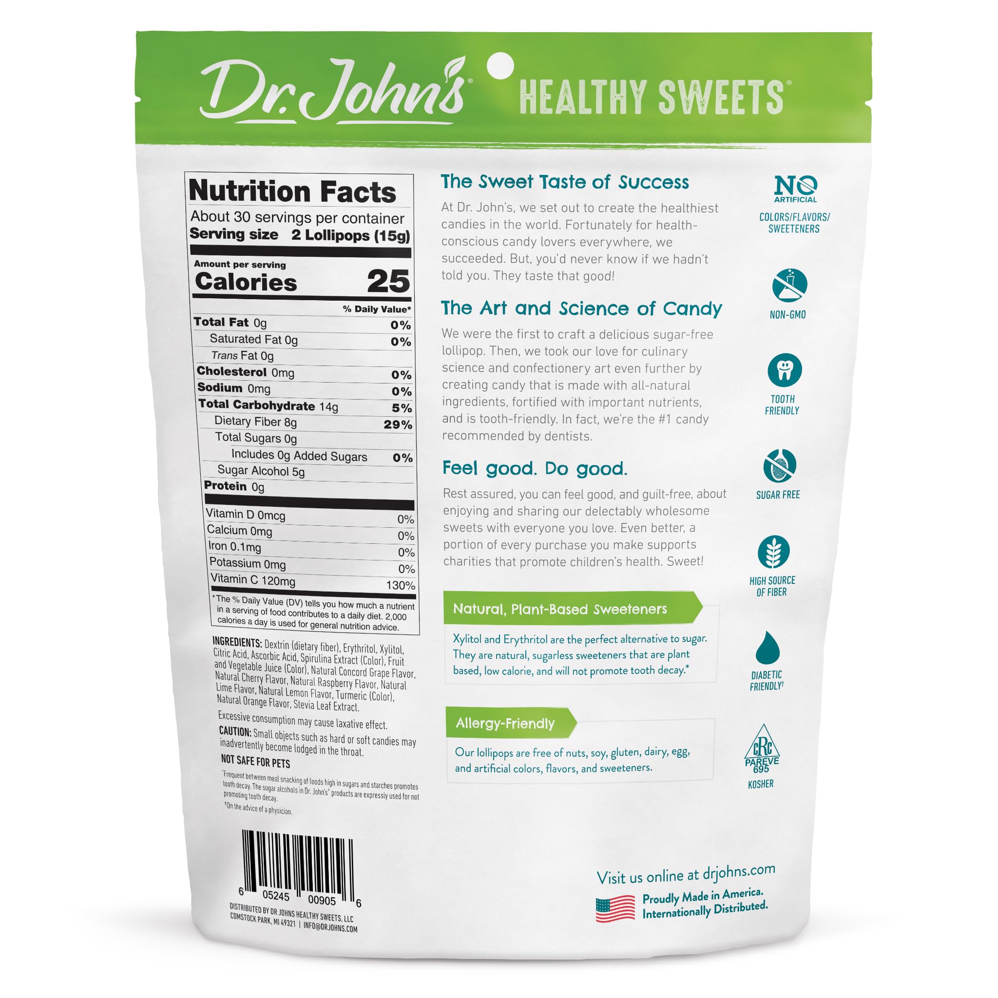 Dr. John's Healthy Sweets sugar-free lollipops hero pack for keto-friendly snacking