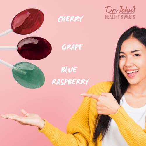 Dr. John's Healthy Sweets zero sugar lollipops in a resealable bag for on-the-go snacking