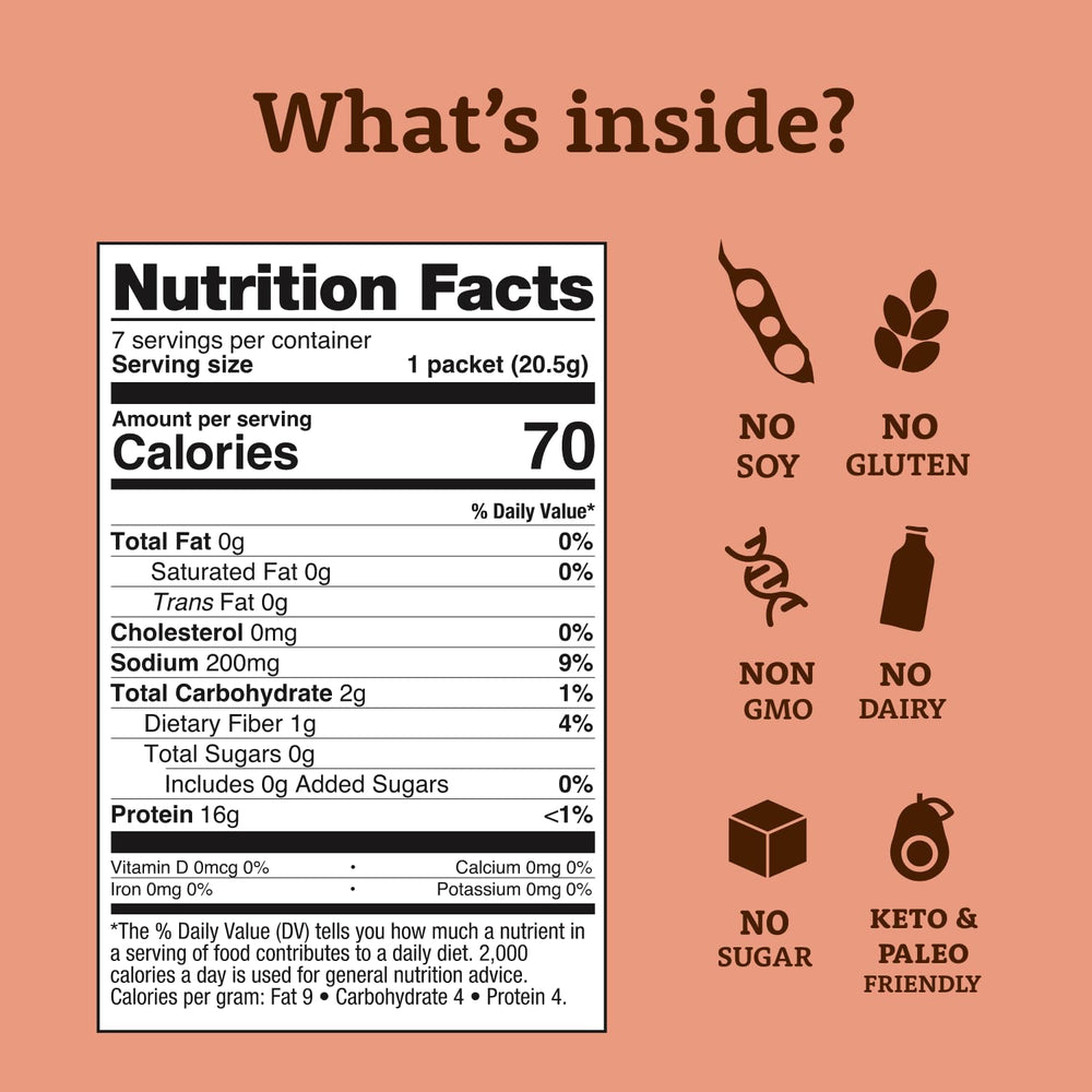 Dr. Kellyann classic beef bone broth packet open showing convenient on the go format