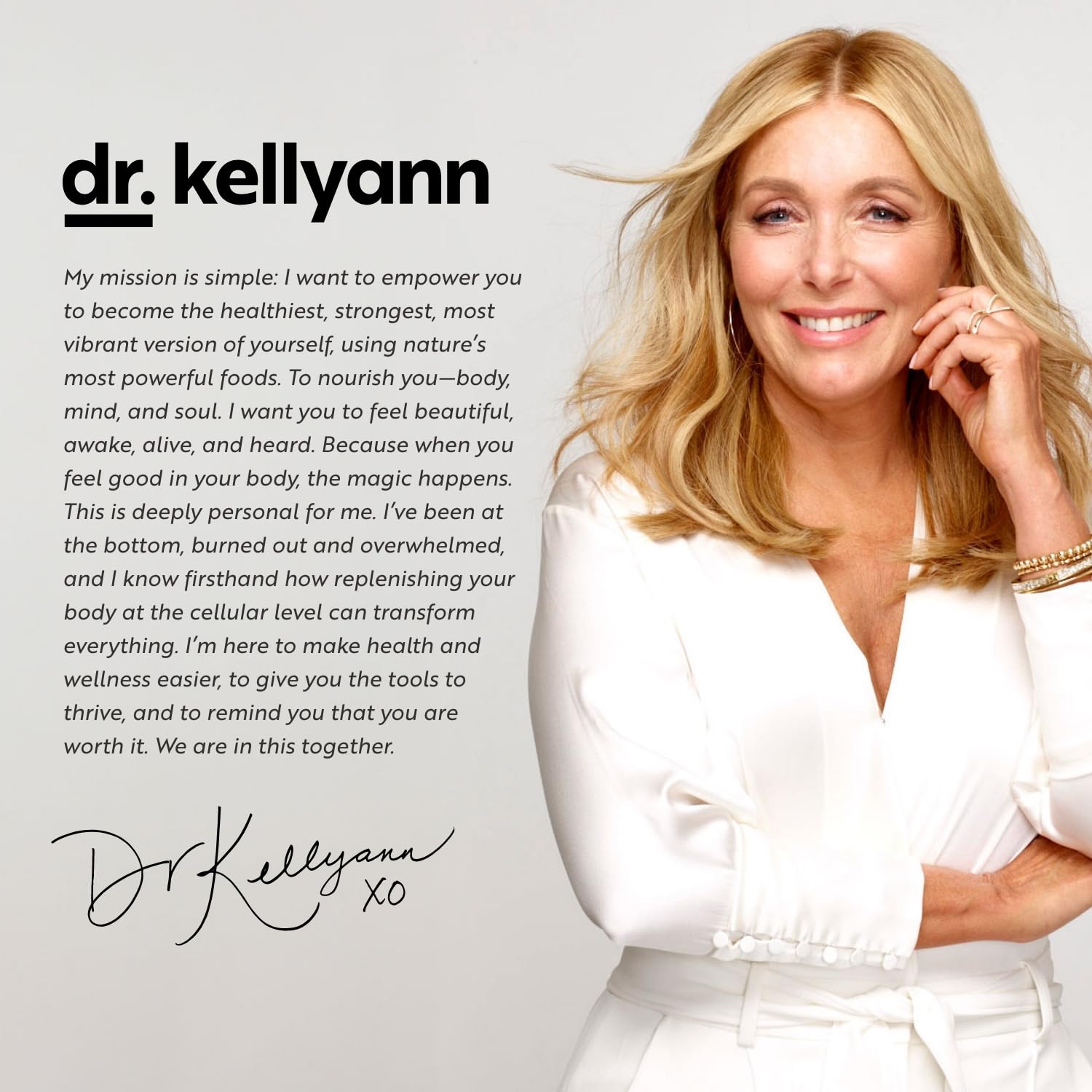 Dr. Kellyann glow-collagen packet on a light surface suggesting daily use