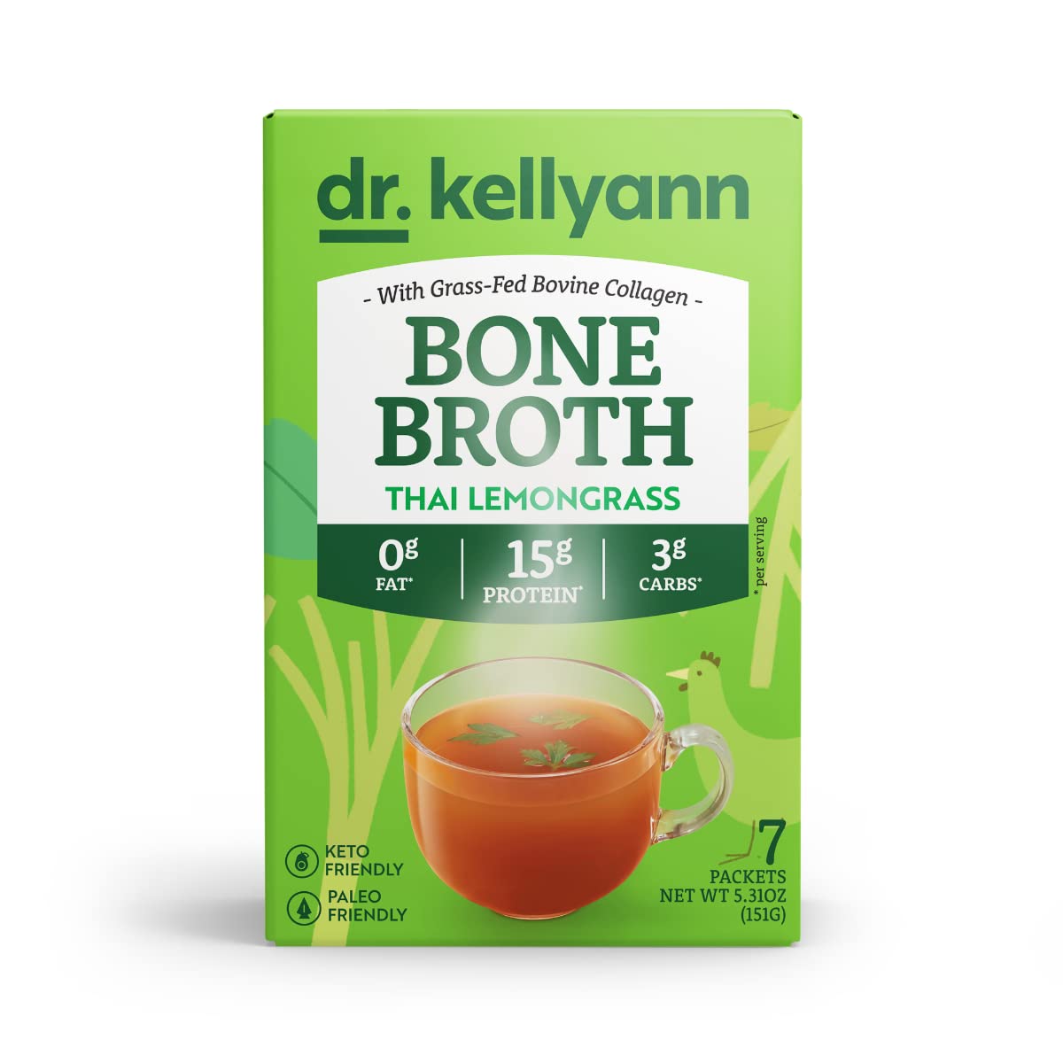 Grass-fed hydrolyzed collagen from Dr. Kellyann on display highlights high-quality protein source.