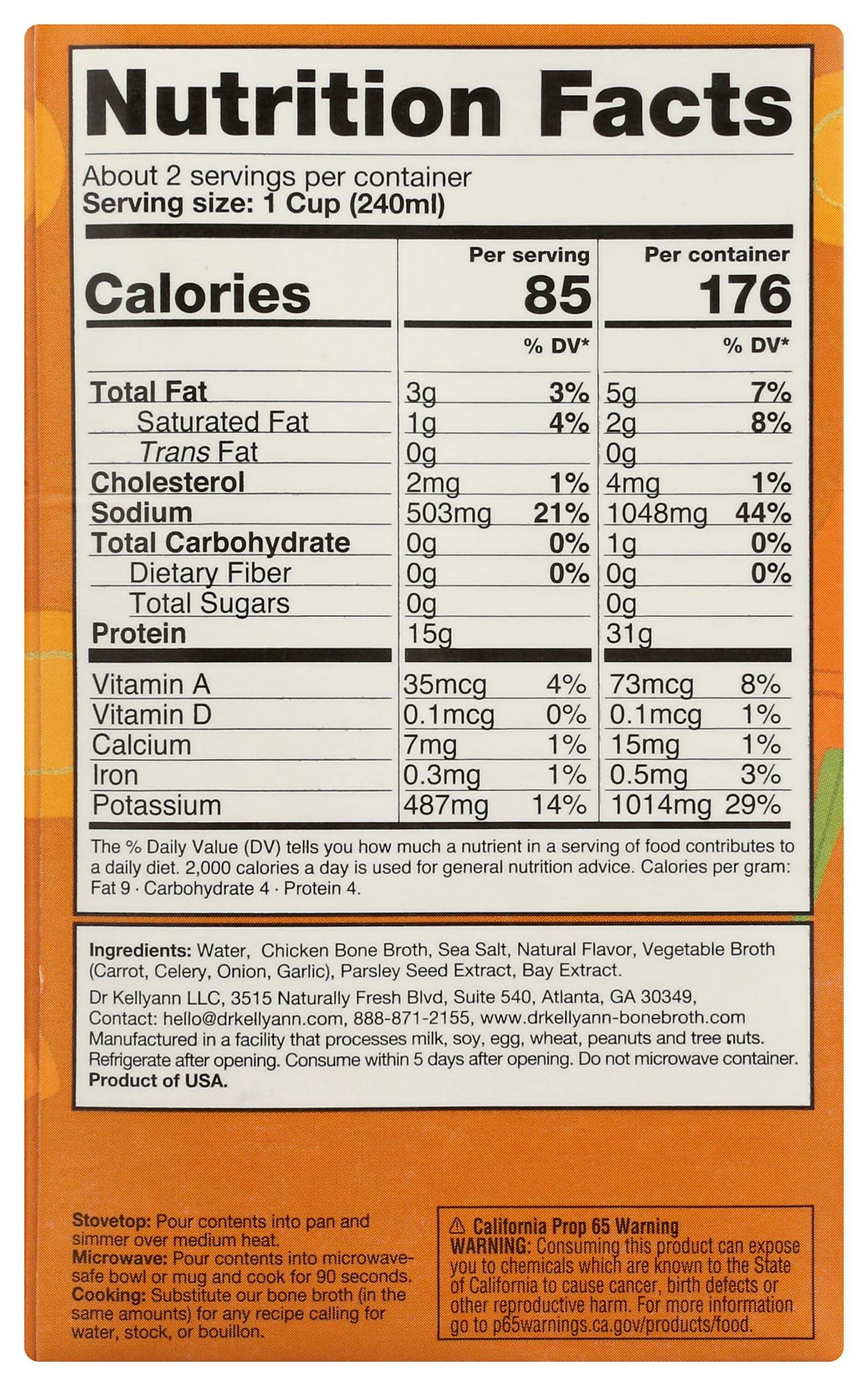 Dr. Kellyann bone broth bottle pour reveals smooth flow for quick drinks