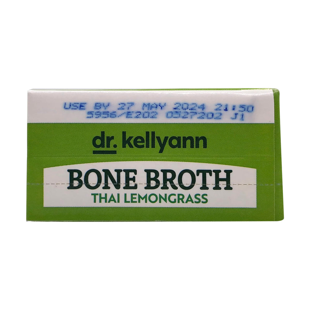 Dr. Kellyann Thai Lemongrass Bone Broth ingredients image highlights herbs for rich bases.