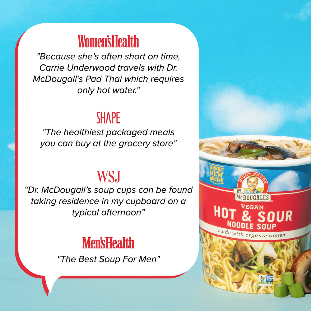 Close-up of ingredients in Dr. McDougall's vegan ramen for bold flavor.