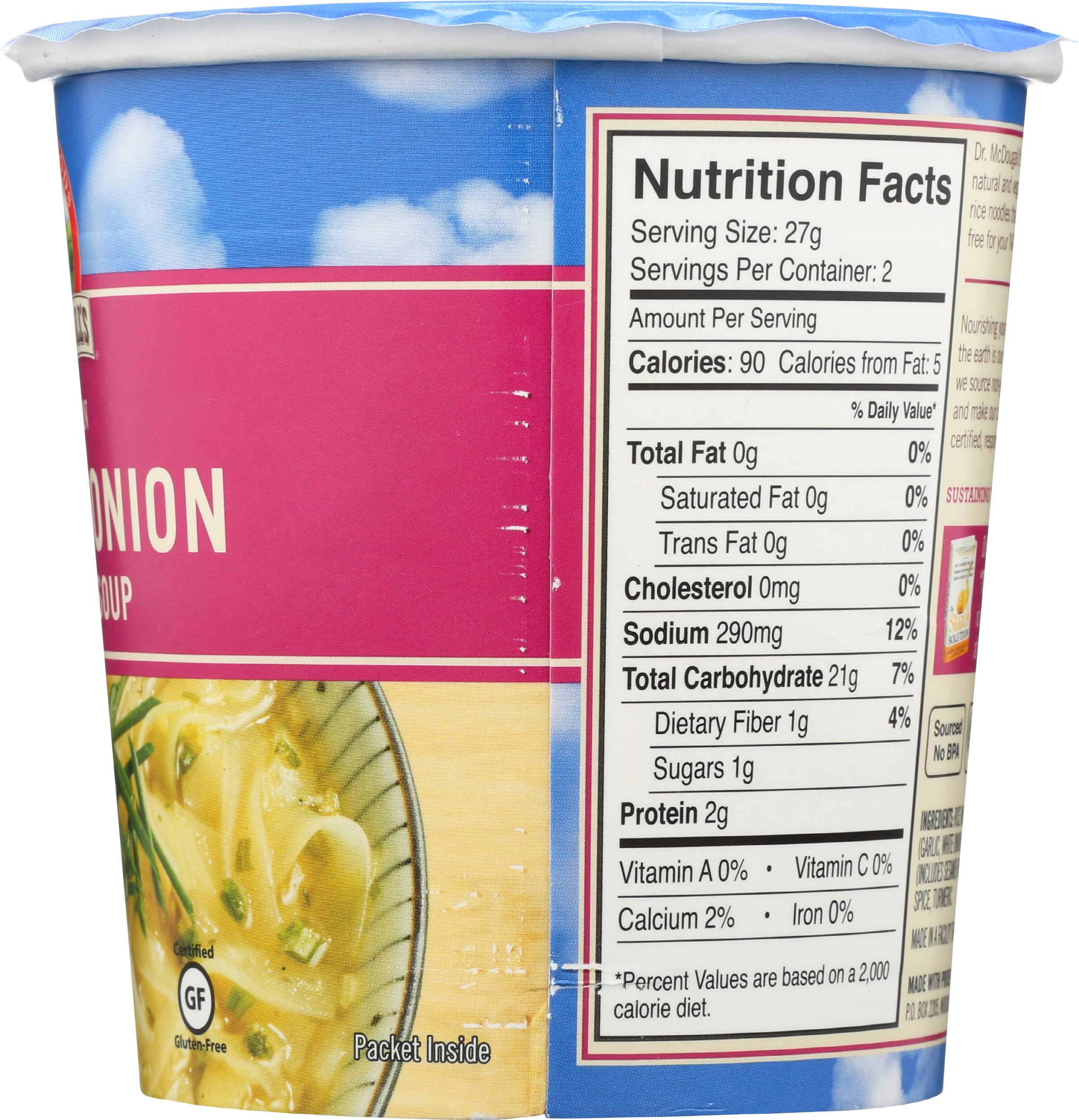 Dr. McDougall's Right Foods spring onion noodle cup light meal option