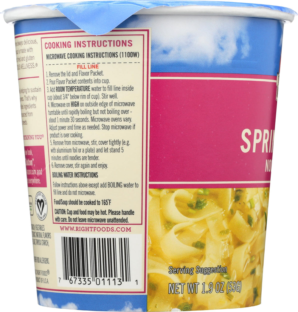 Dr. McDougall's Right Foods spring onion noodle cup compact and portable
