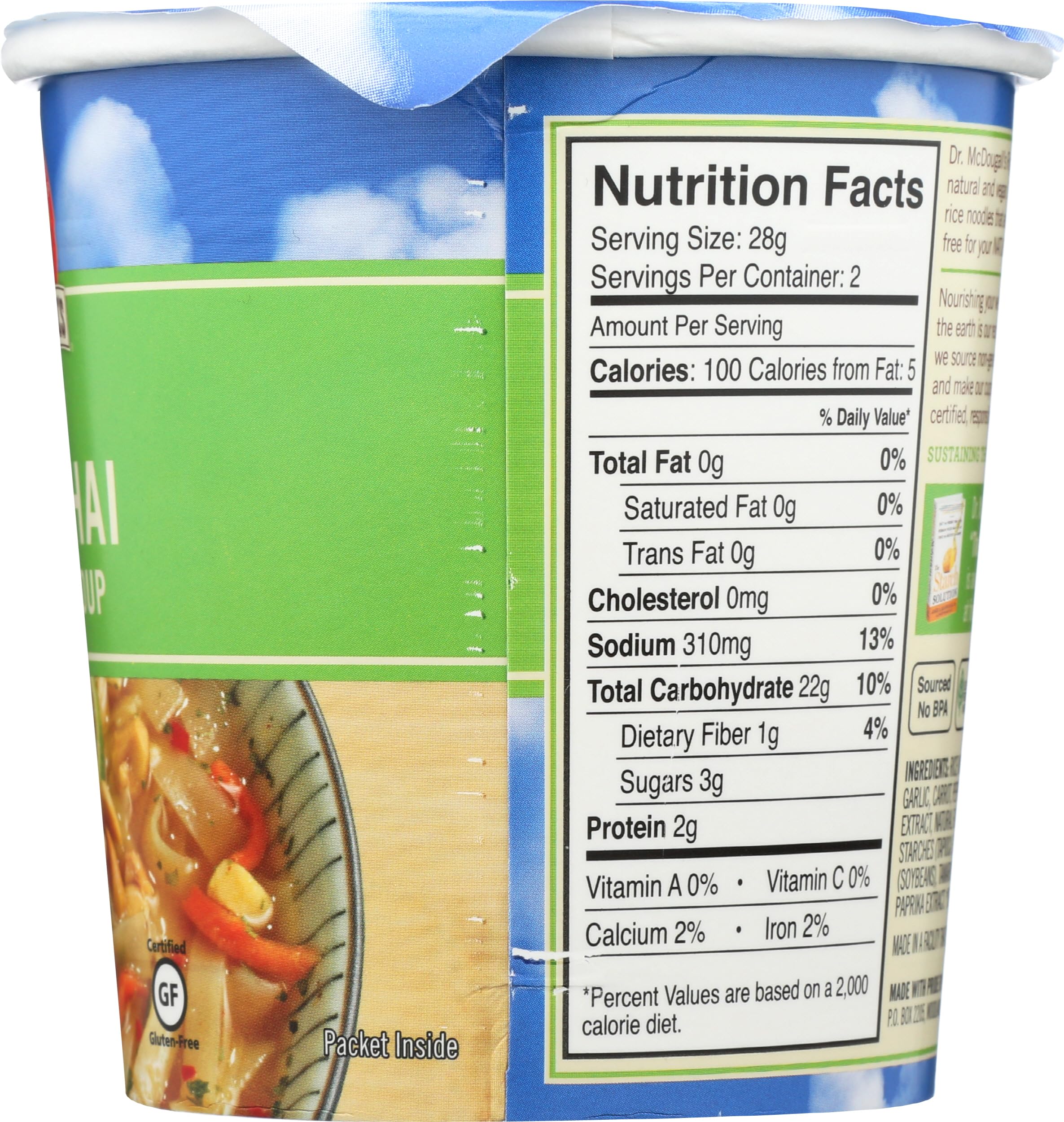 Dr. McDougall's Right Foods vegan Pad Thai noodle cup meal idea for speedy lunches