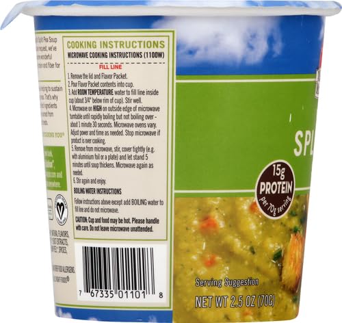 Dr. McDougall's Right Foods soup bowl with steam, simple pantry-ready meal.