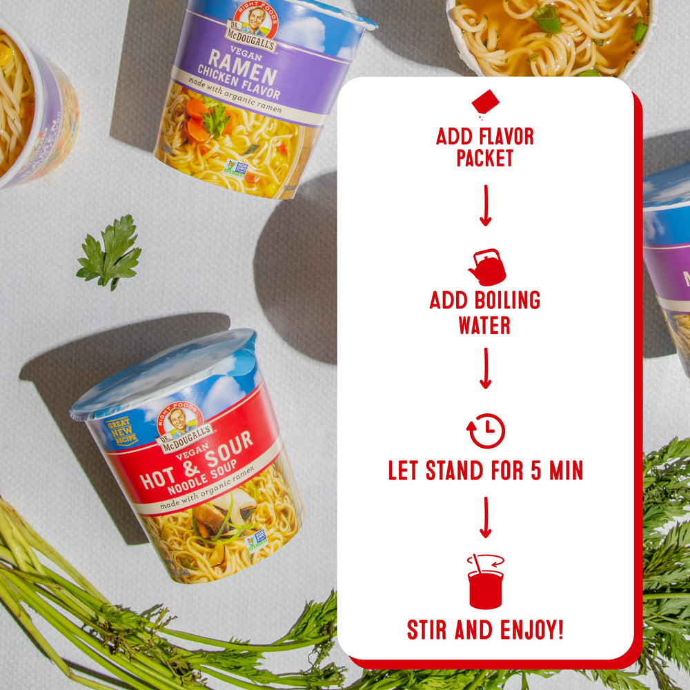 Dr. McDougall's vegan label signals quality and non-GMO verification.