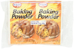 Dr. Oetker baking powder pack of 6 envelopes for reliable rise in cakes and cookies.