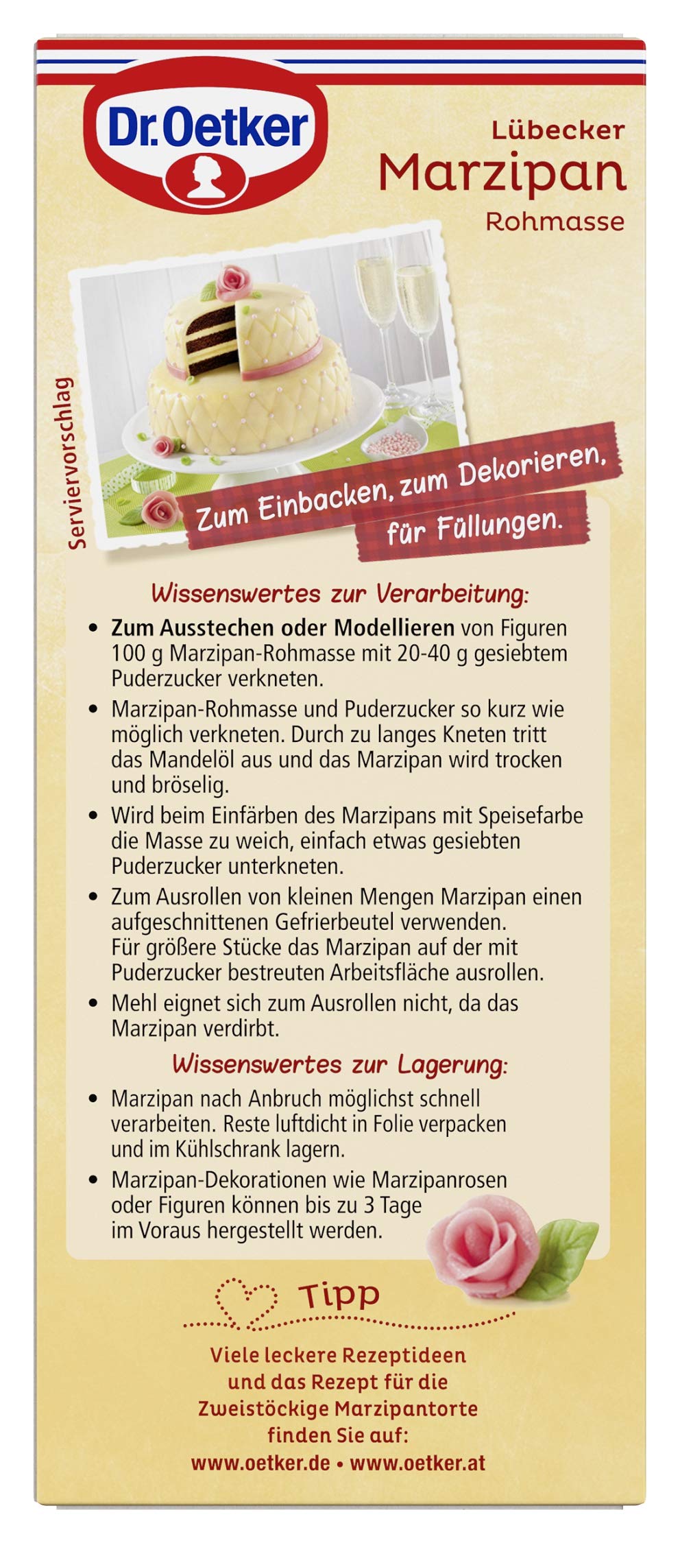 Dr Oetker Raw Marzipan 200g shaped into a decorative figurine.