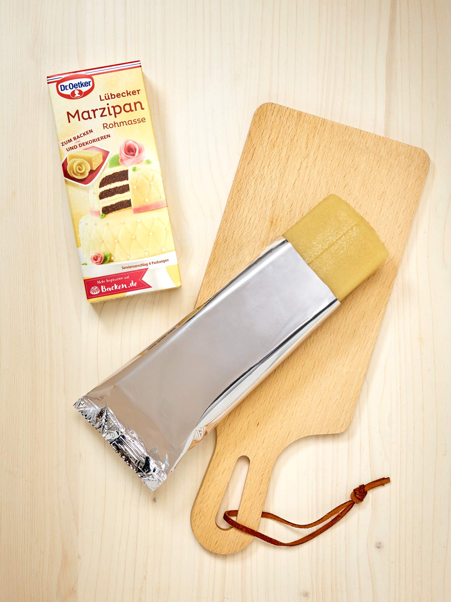 Dr Oetker Raw Marzipan 200g sliced for easy shaping.