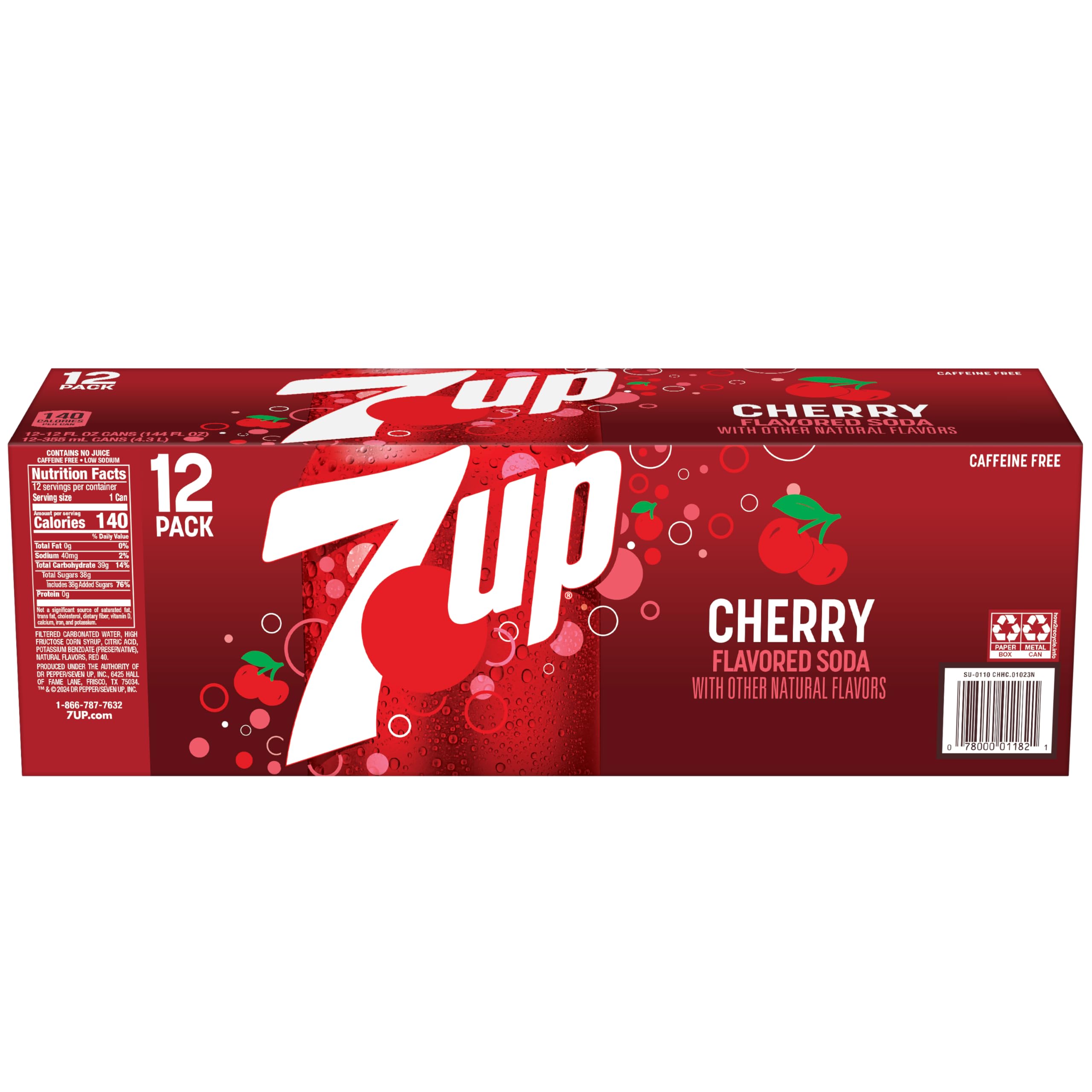 Dr Pepper 7UP Cherry delivers a cherry-forward aroma and crisp finish.