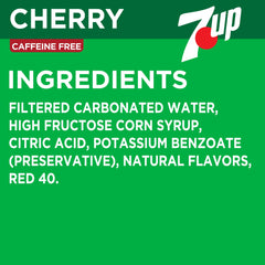 Chilled 7UP Cherry soda in a tall glass with ice and a cherry garnish.