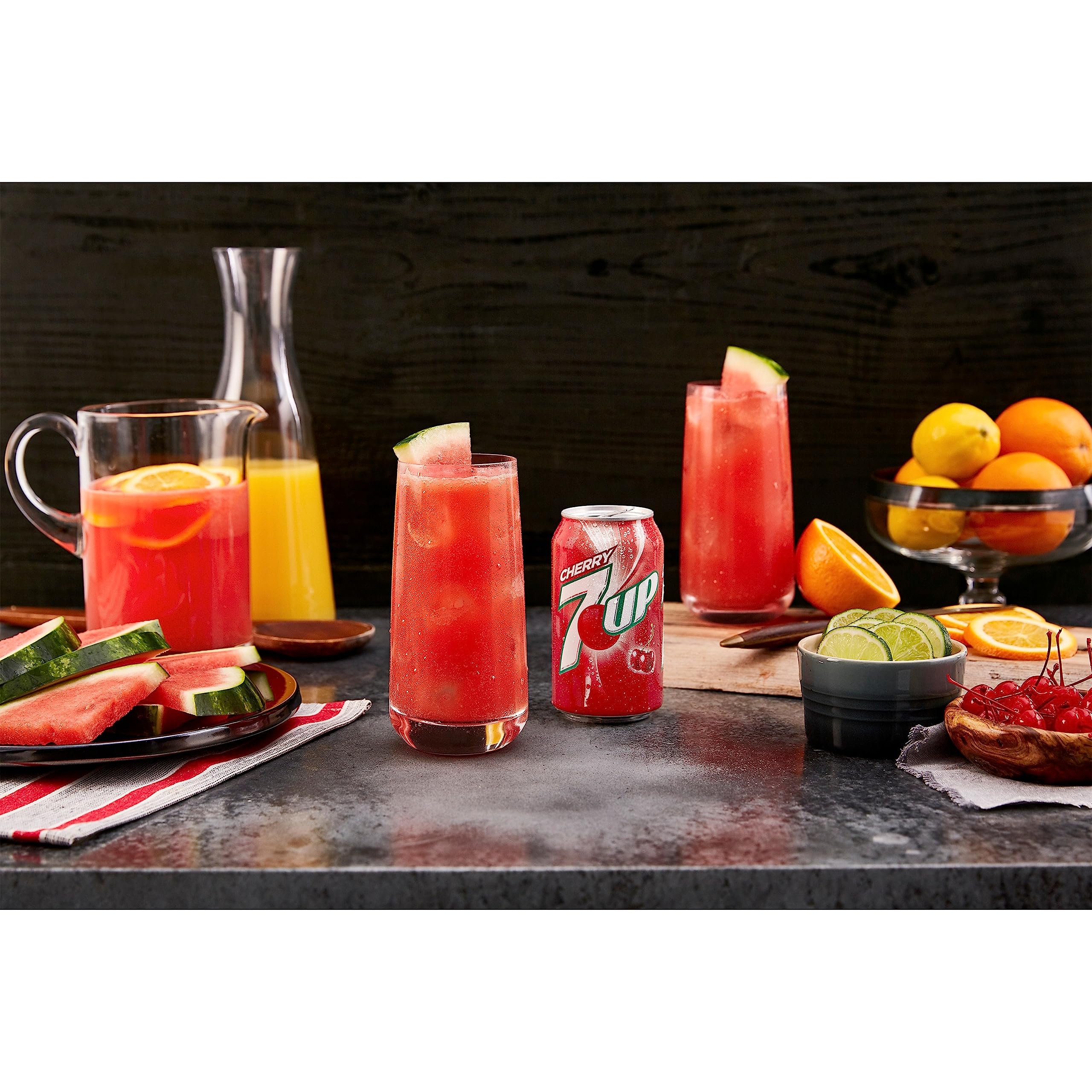 Dr Pepper 7UP Cherry served with a meal for versatile pairing.