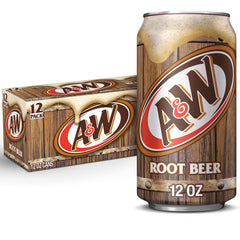 Dr Pepper A&W Root Beer 12-pack front view for family-friendly refreshment.