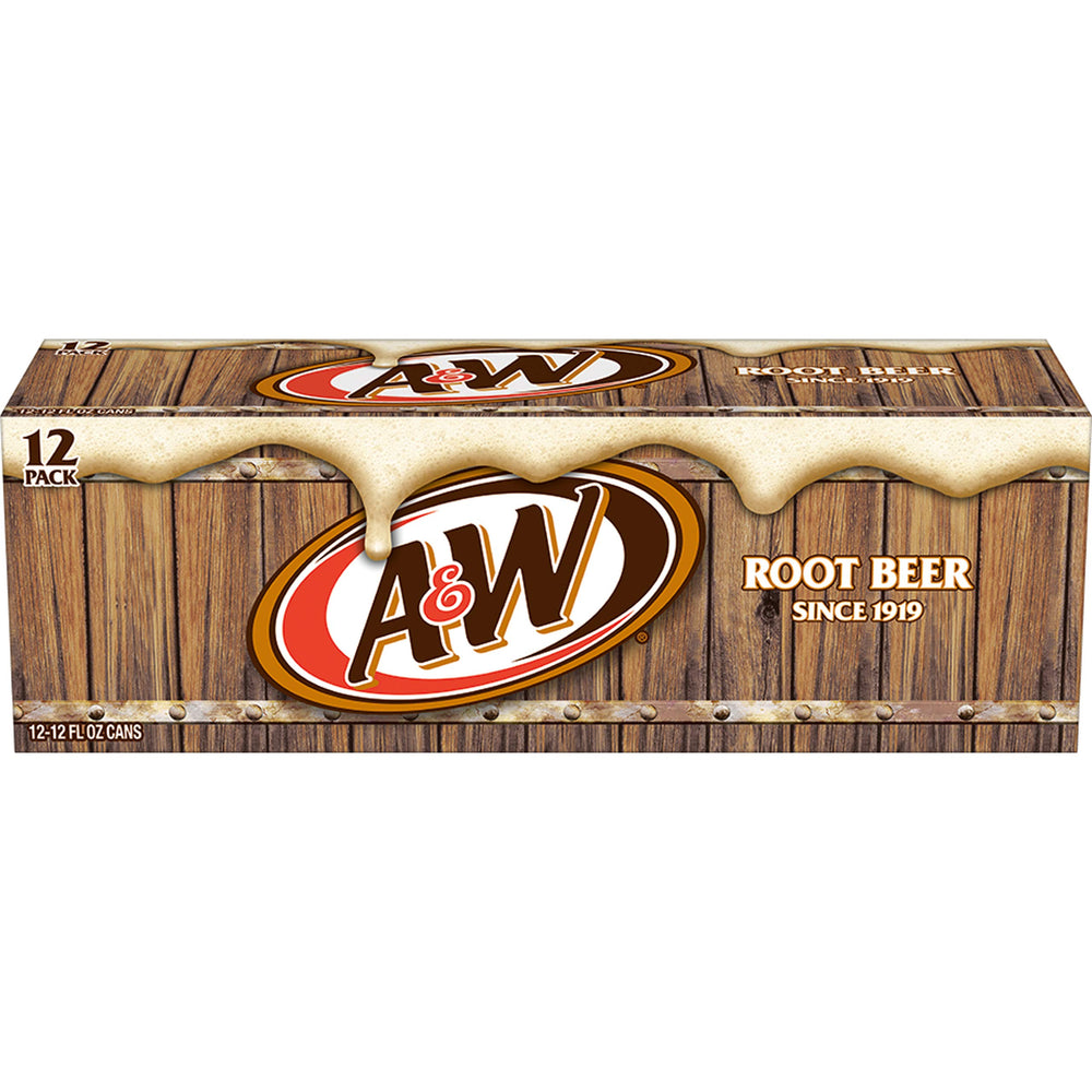 Dr Pepper A&W Root Beer on store display for quick family treat.