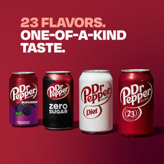 Dr Pepper Blackberry 12oz can design communicates bold flavor identity