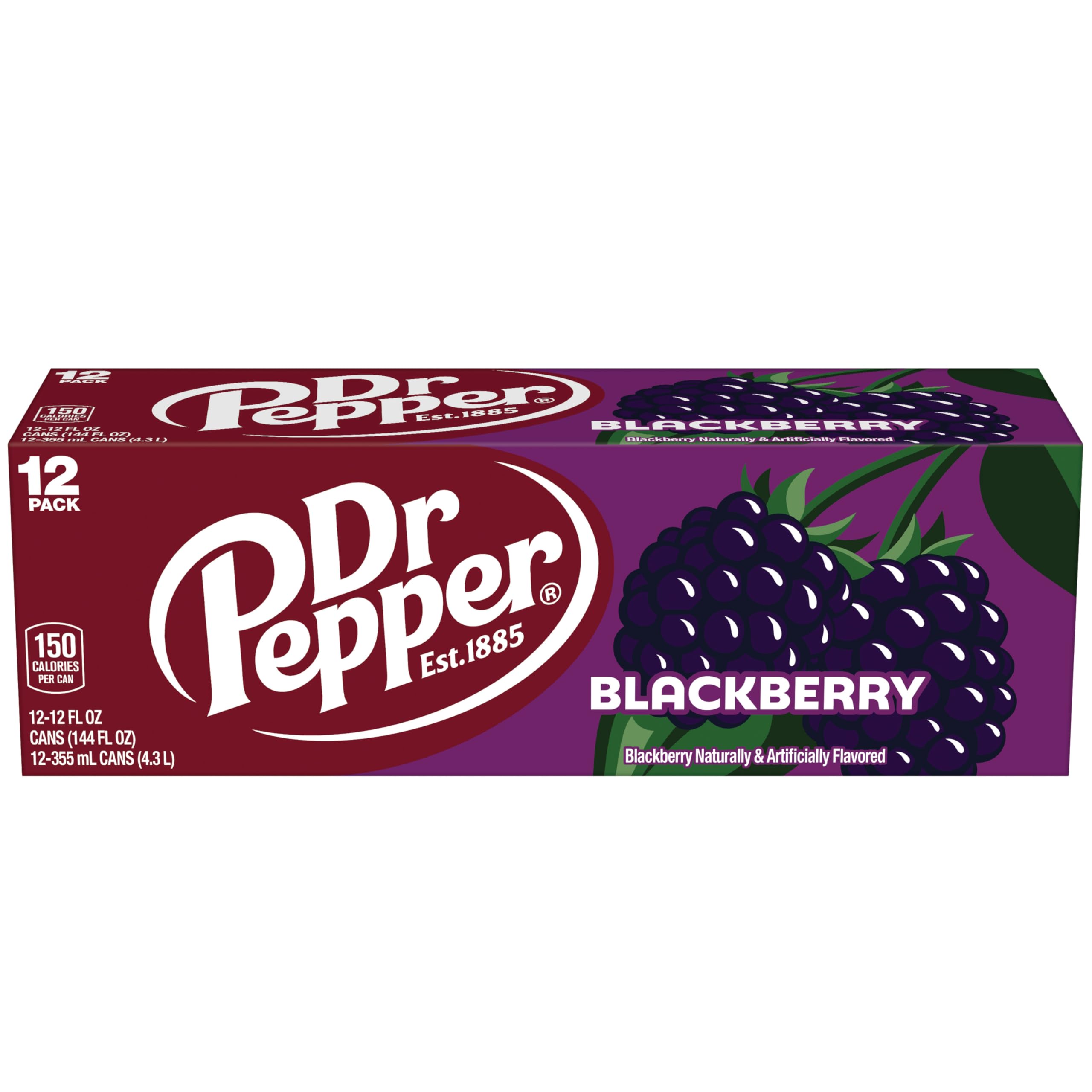 Dr Pepper Blackberry 12oz pack shows convenient multi-pack for gatherings