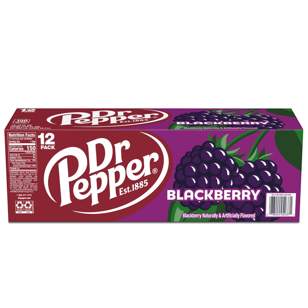 Dr Pepper Blackberry ice-cold can conveys instant chill and crave-worthy sip