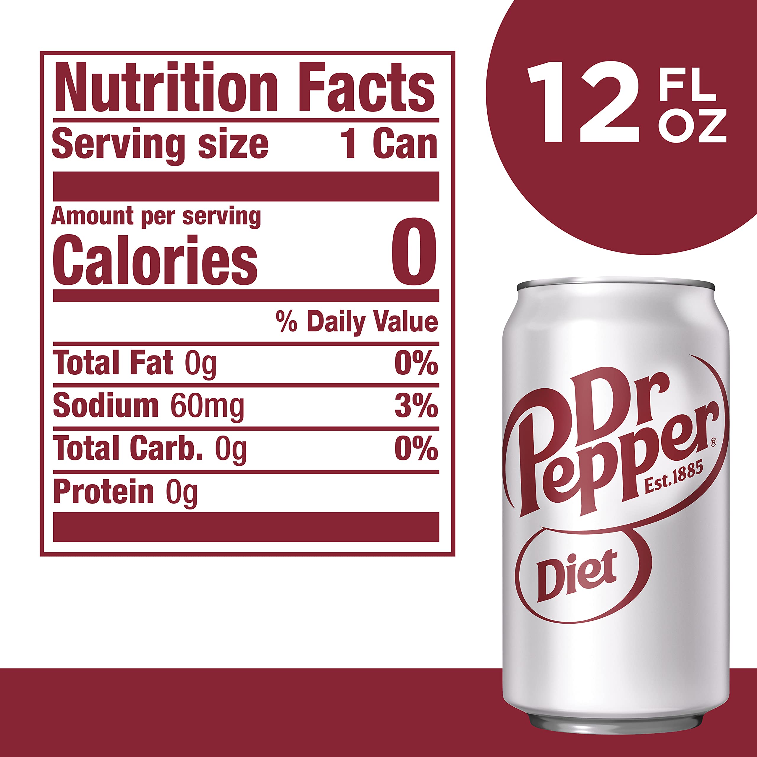 Dr Pepper Diet can poured into a glass with ice.