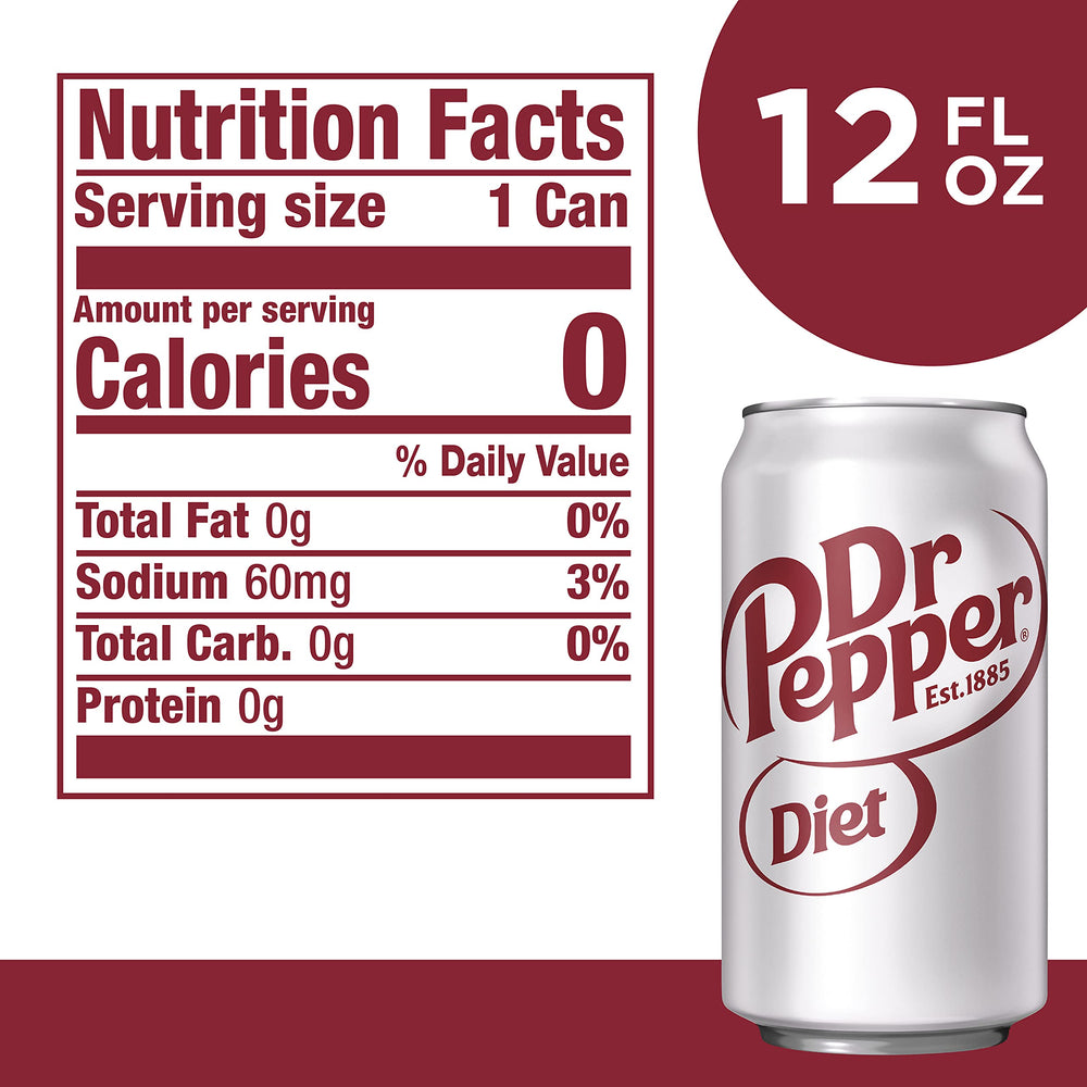 Dr Pepper Diet can poured into a glass with ice.
