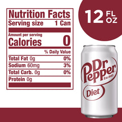 Dr Pepper Diet can poured into a glass with ice.