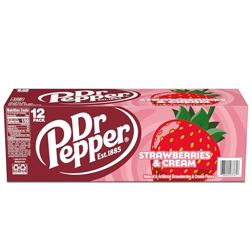 Ice-cold Dr Pepper Strawberries & Cream served with a dessert or snack.
