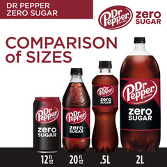 Dr Pepper Zero Sugar label closeup, recognizable branding and color.