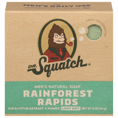 Dr Squatch Rainfrst Rapids soap bar front view for refreshing cleansing