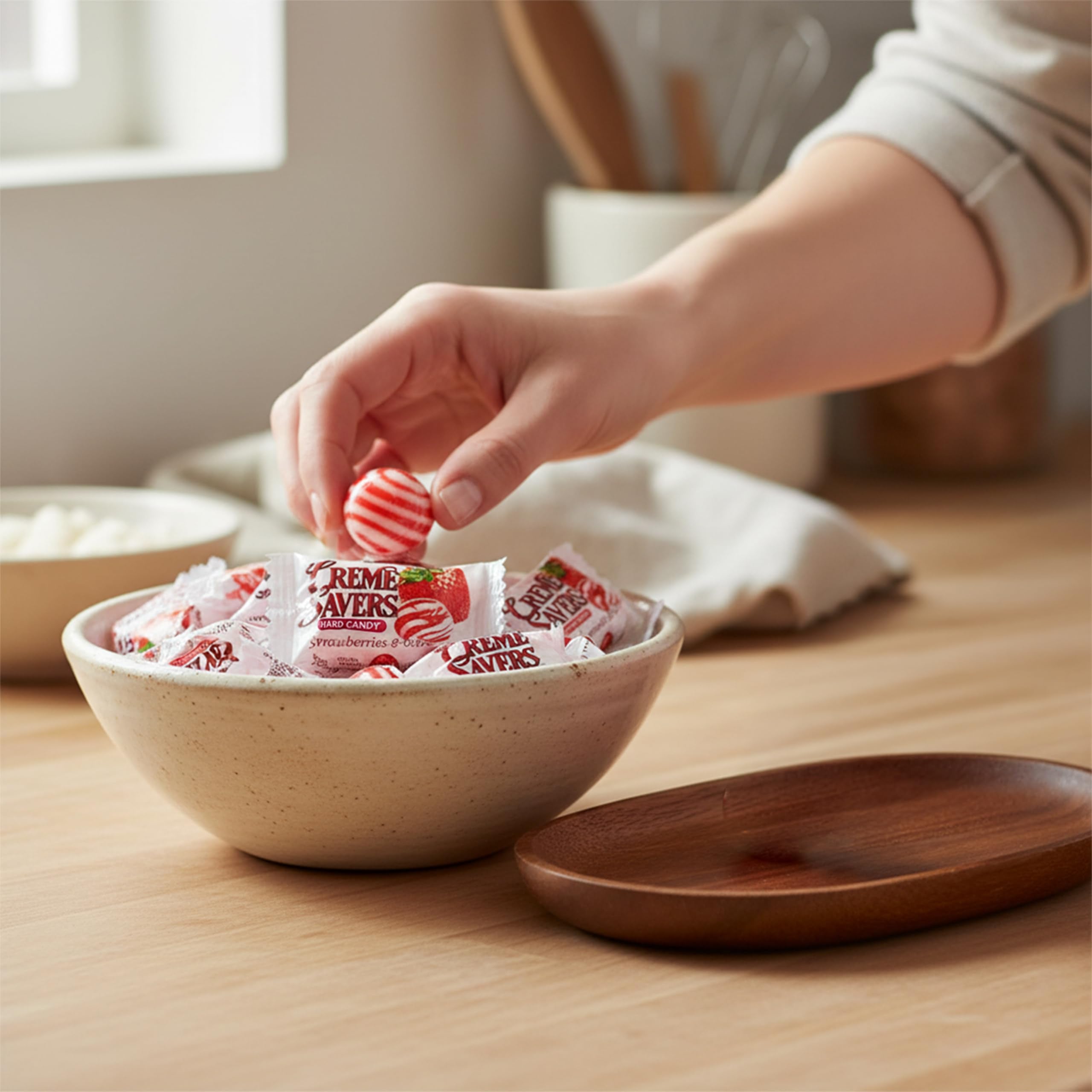 Classroom rewards with Dr. Variety Creme Savers classroom friendly pink candy.