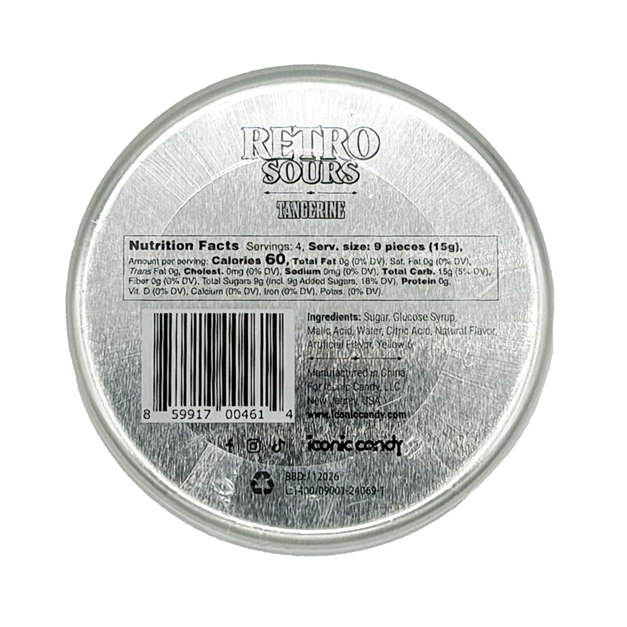 Three tins of Dr. Variety Retro Sours Tangerine for sharing and on-the-go snacking.