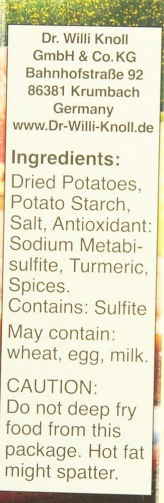 Dr. Willi Knoll Potato Dumpling Mix ingredients close-up for easy prep.