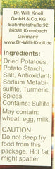 Dr. Willi Knoll Potato Dumpling Mix ingredients close-up for easy prep.