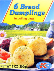 Dr Willi Knoll Semmel Knodel packaging highlights authentic European bread dumplings for quick weeknight meals.