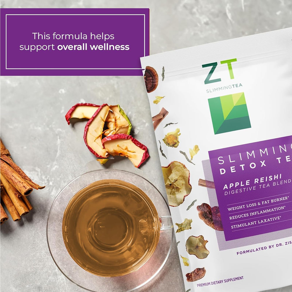 Dr. Zisman ZT Slimming Tea near a teapot suggests everyday comfort