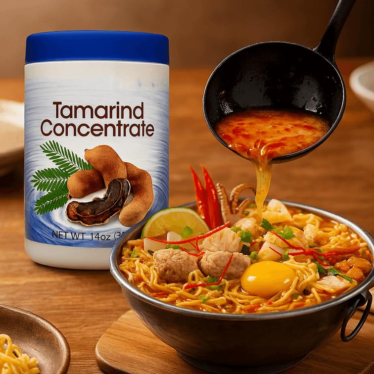 DragonDish pad Thai-ready tamarind concentrate shows quick flavor balance for sauces.