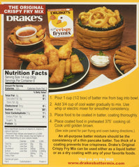 Drake's Crispy Frymix 10oz pack side view highlighting simple water-only prep