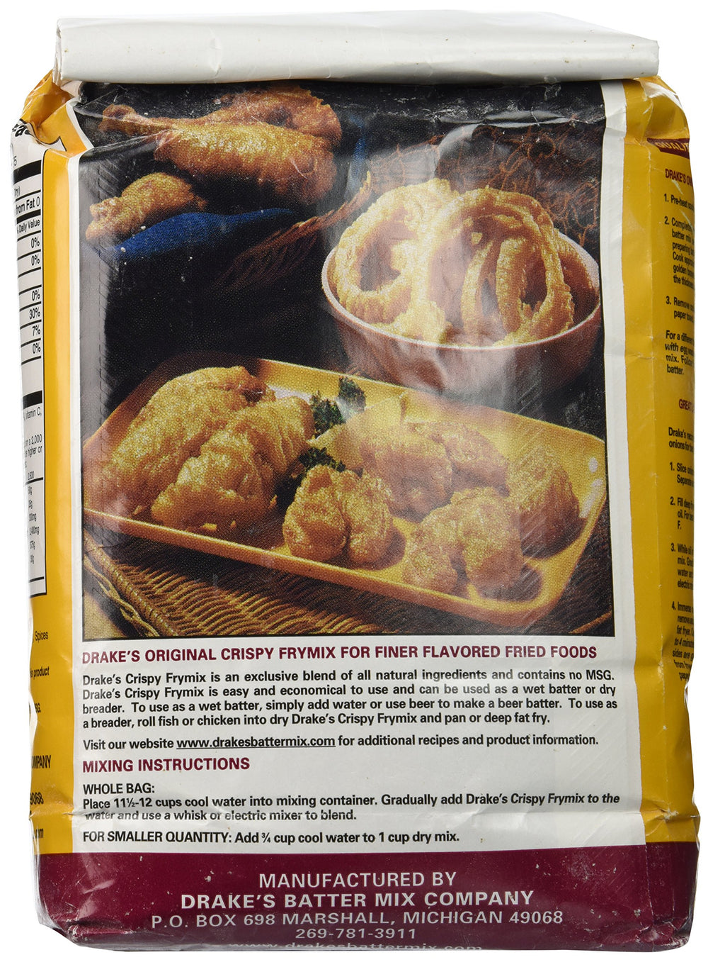 Close-up of Drake's Crispy Frymix texture, ideal for crispy pan-frying.