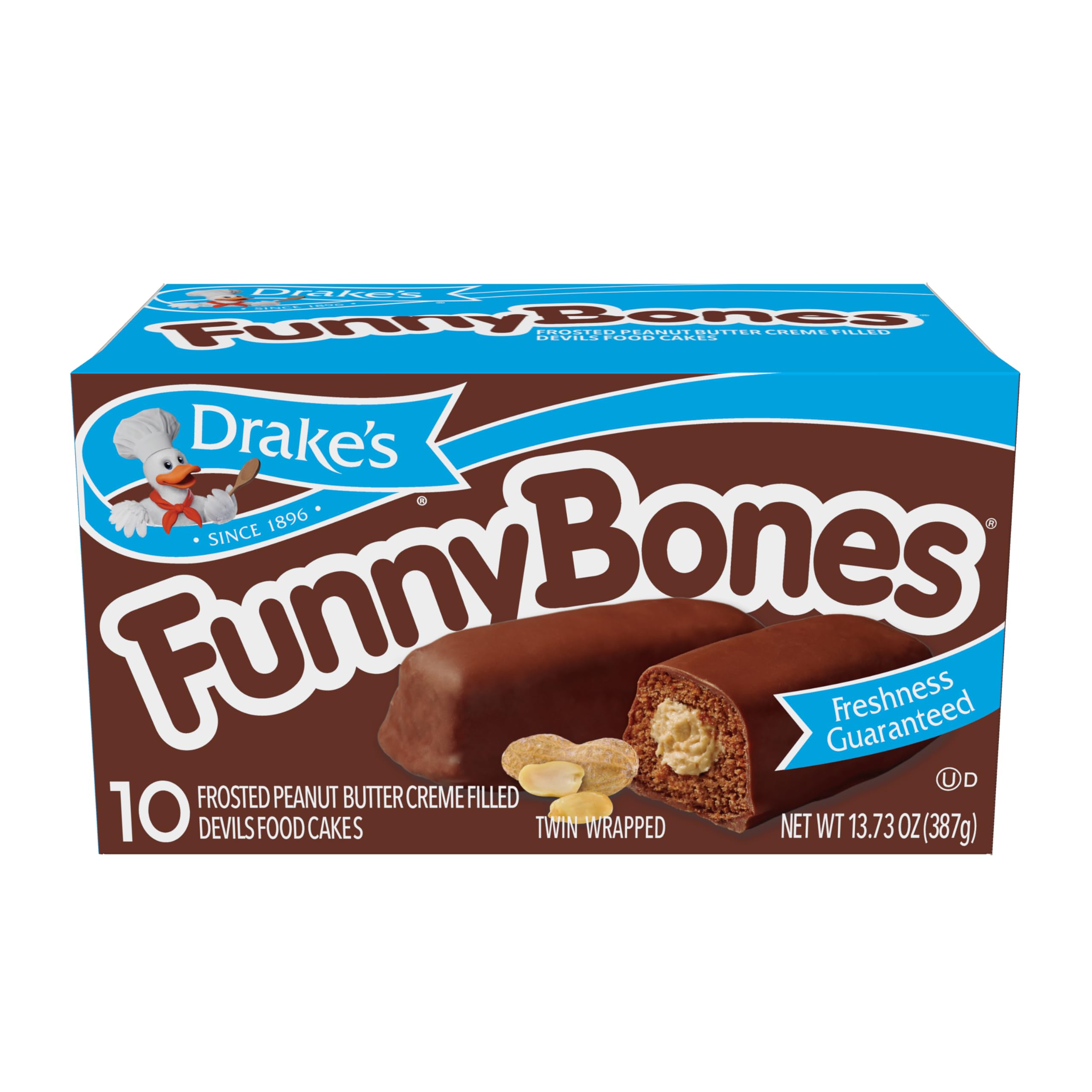 Drake's Devil Dogs box, vanilla cream and chocolate cake indulgence.