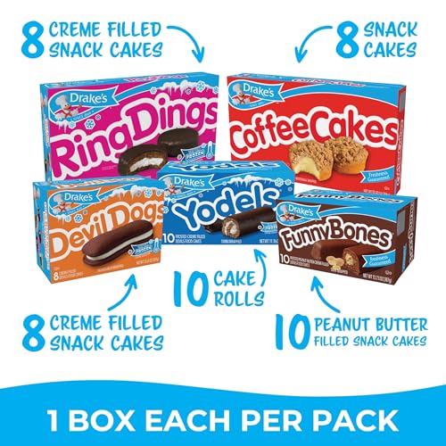 Drake's Ring Dings box, quick chocolate snack for cravings.