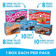 Drake's Ring Dings box, quick chocolate snack for cravings.