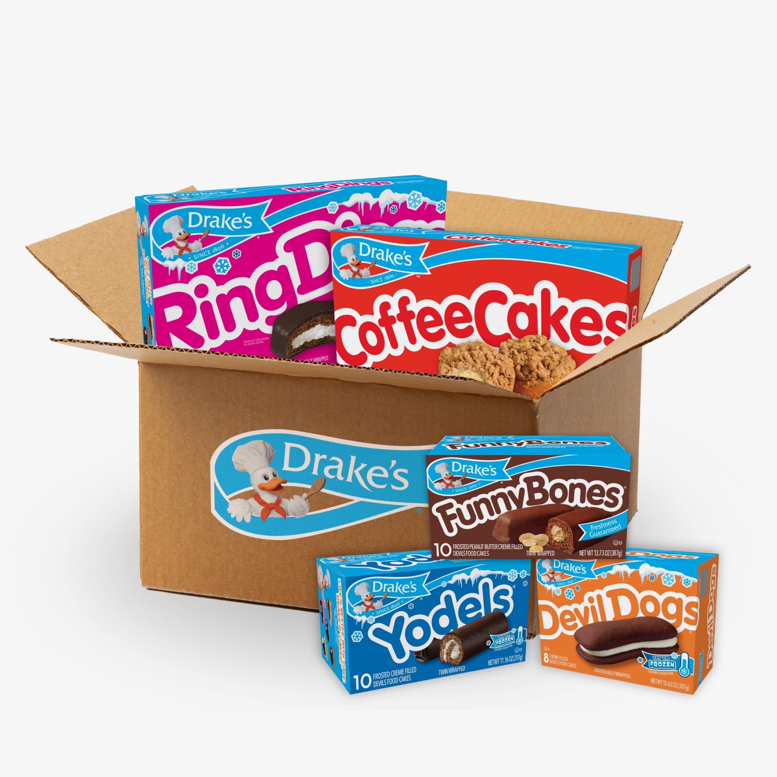 Drake's Variety Pack front view, ideal for shared snacking and daily indulgence.