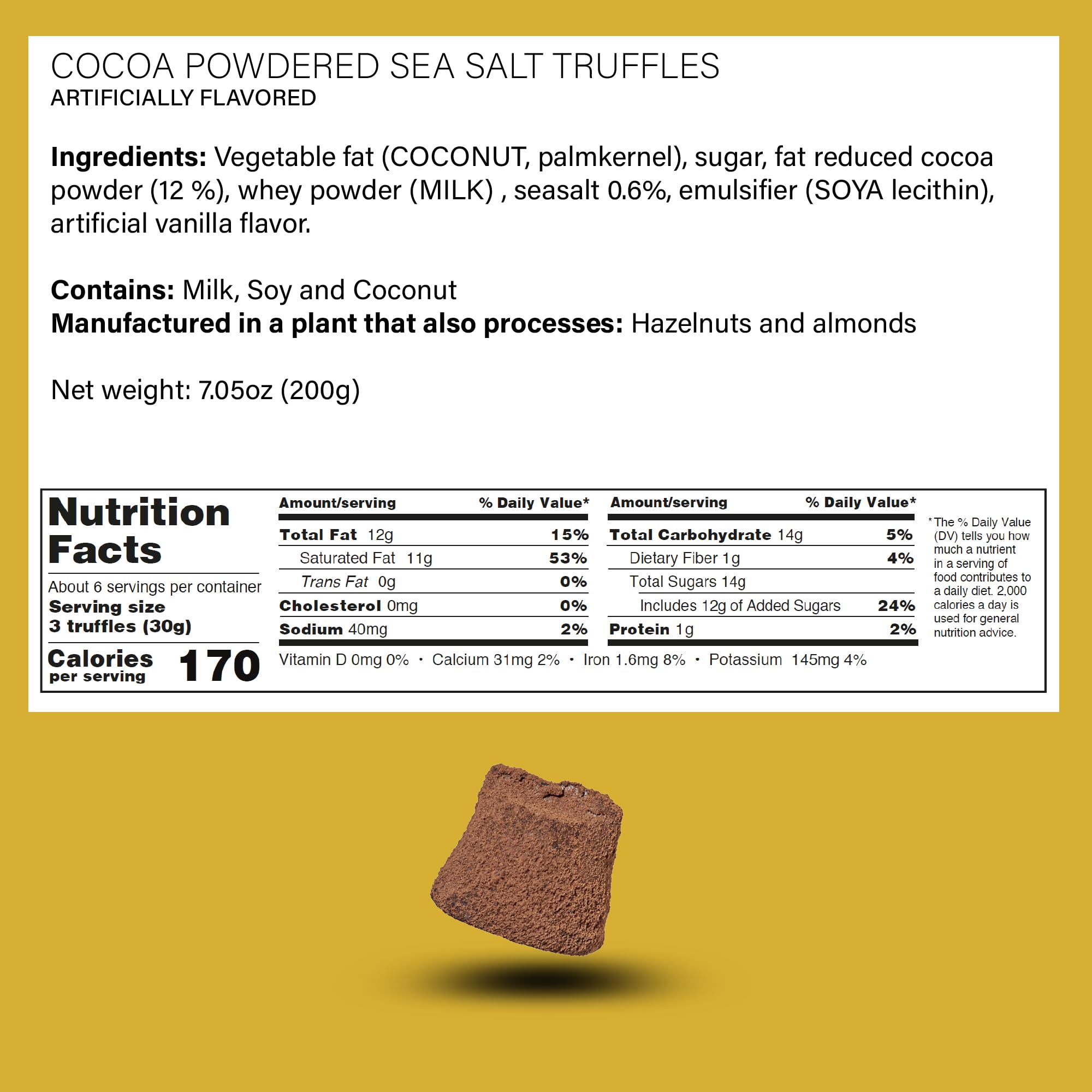 Dream of Truffles cocoa-dusted finish enhances aroma and cocoa notes.